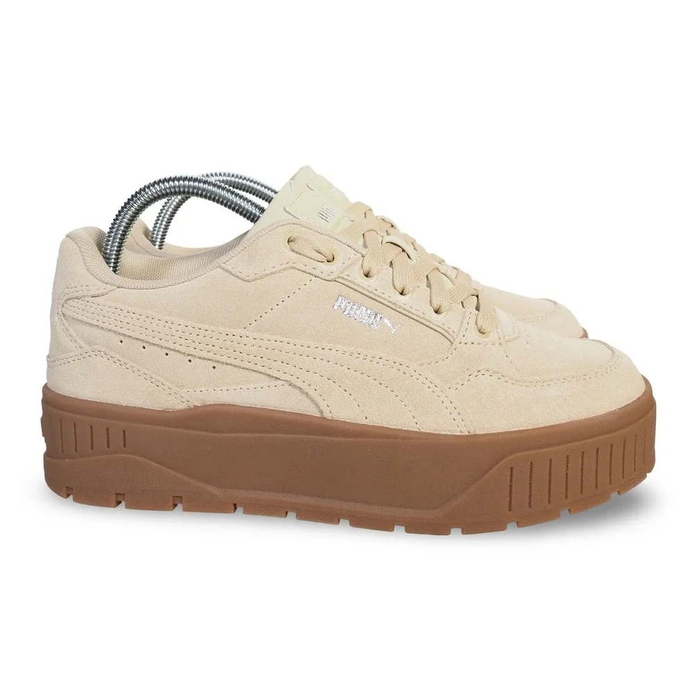 Puma Karmen II Idol Suede Platform Sneakers Womens 9 Beige Brown 397462-01